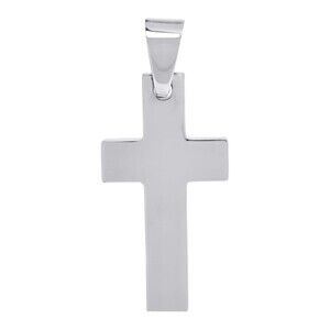 Stainless Steel Mens Polished Cross Religious Charm Pendant